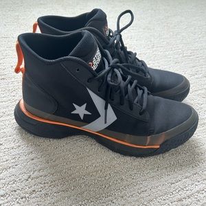 Converse Men's Star Series BB Basketball Shoes (Black/Bold Mandarin/Wolf Grey)